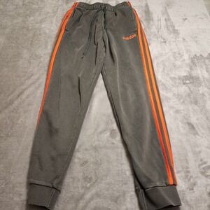 SOLD Adidas Track Pants Mens Small Green Orange Trefoil Three Stripes Sweats